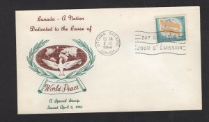Canada 1964 Peace #416  FDC Personal cachet unaddressed