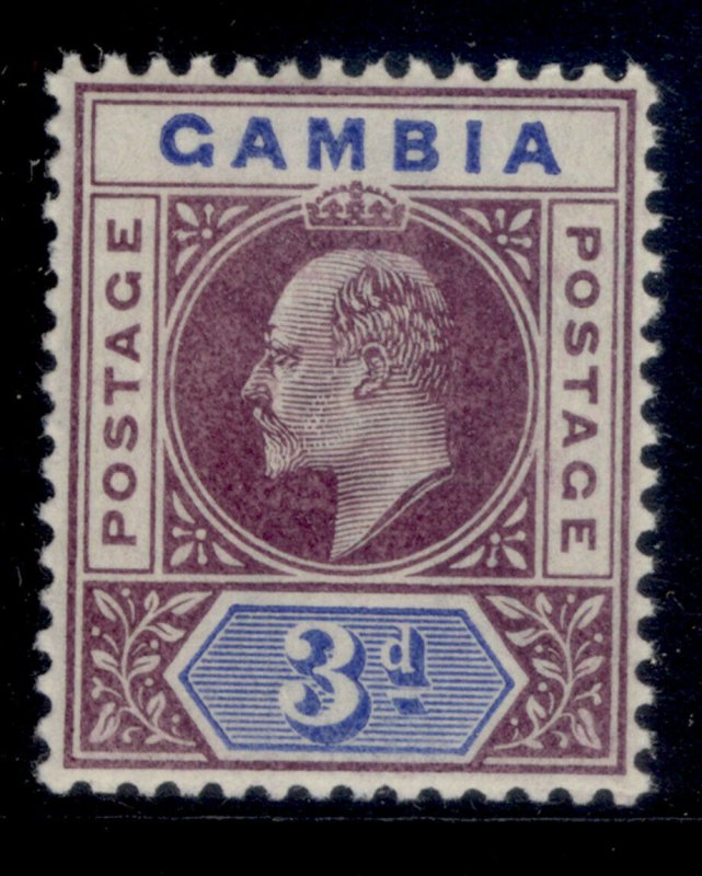 GAMBIA EDVII SG49, 3d purple & ultramarine, LH MINT. Cat £24. 