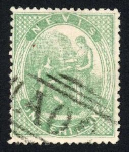 St Kitts Nevis 1/- Green Forgery