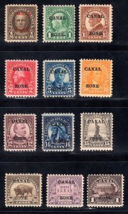 MOMEN: US STAMPS CANAL ZONE #70-81 MINT OG H LOT #84327