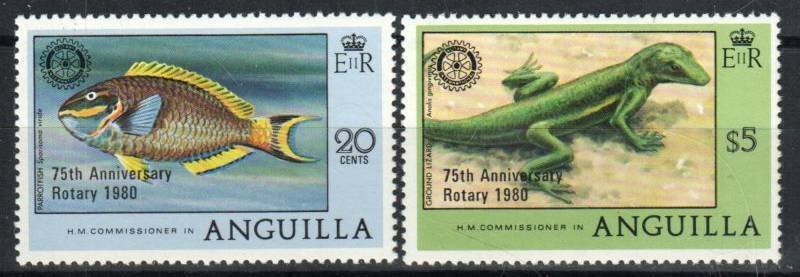 Anguilla Stamp 389-390  - Rotary International overprint