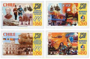 170022 MNH CHILE 2001 150 ANIVERSARIO DEL CUERPO DE BOMBEROS DE VALPARAISO