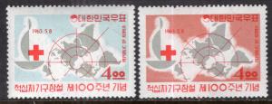 South Korea 383-384 Red Cross MNH VF