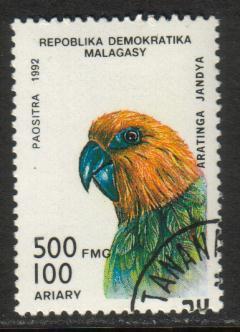 Bird, Parrot, Malagasy stamp SC#1117 used