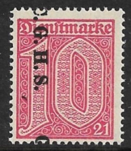 UPPER SILESIA 1920 10pf Prussia Official C.G.H.S.Reading Down OffsetMi.D2I MH