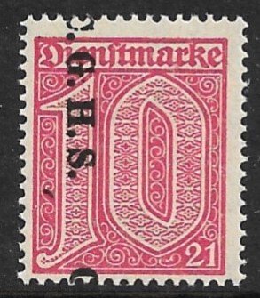 UPPER SILESIA 1920 10pf Prussia Official C.G.H.S.Reading Down OffsetMi.D2I MH