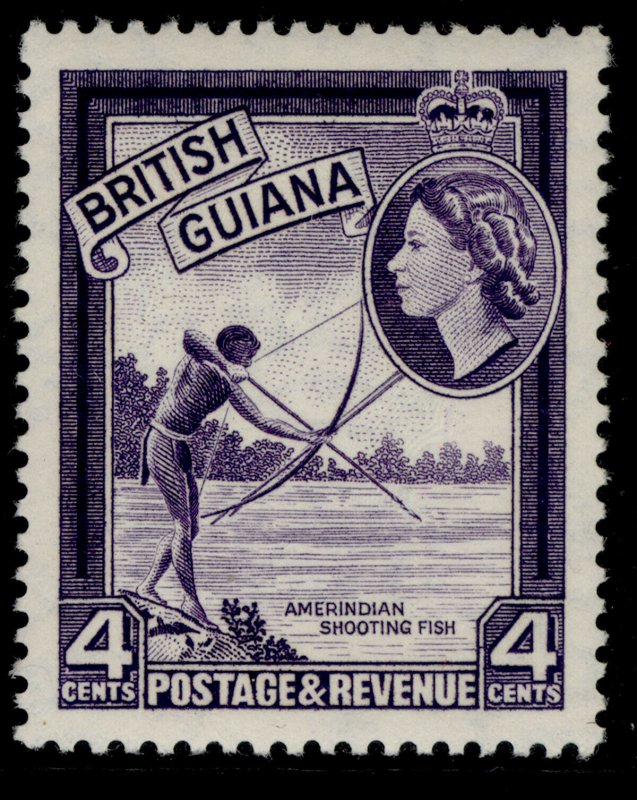 BRITISH GUIANA QEII SG334ab, 4c deep violet, NH MINT. Cat £25.