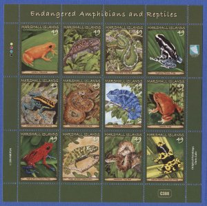 Marshall Islands 2014 Sc 1067  Sheet of 12  Amphibians & Reptiles, Frogs MNH VF