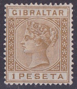 GIBRALTAR 1889 QV 1Pi bistre EXPERTISED. SG 30 cat £80.