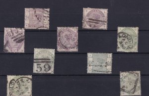 GB QV 1883 Lilac and Green Set To 1/- SG187/196 VFU BP15454