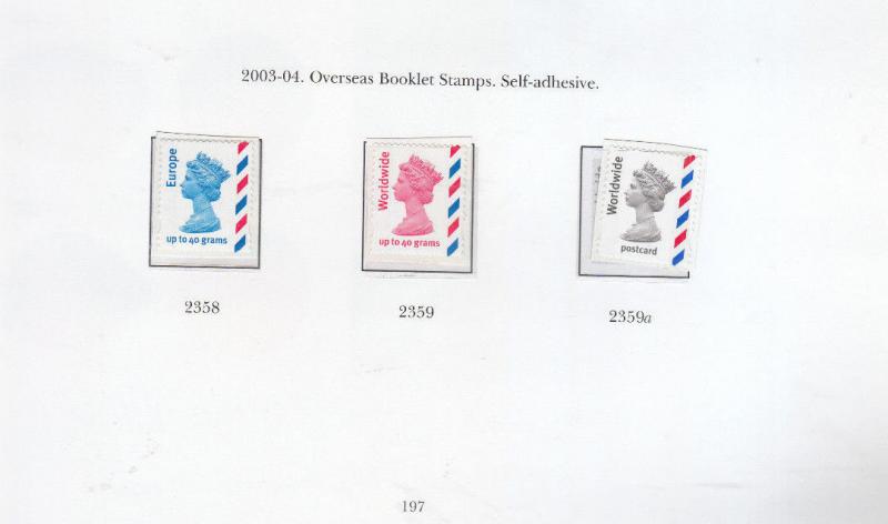 2003 OVERSEAS BOOKLT STAMPS FULL SET sg2358-sg2359A UMM/MNH BELOW FACE VALUE