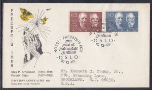 Norway Scott 521-2 FDC - Nobel Prize Winners