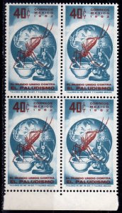 Mexico 1962 Sc#920 MOSQUITO/MALARIA/WHO (UN) Block of 4 MNH