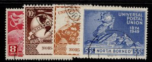 NORTH BORNEO GVI SG50-53, anniversary of UPU set, FINE USED.