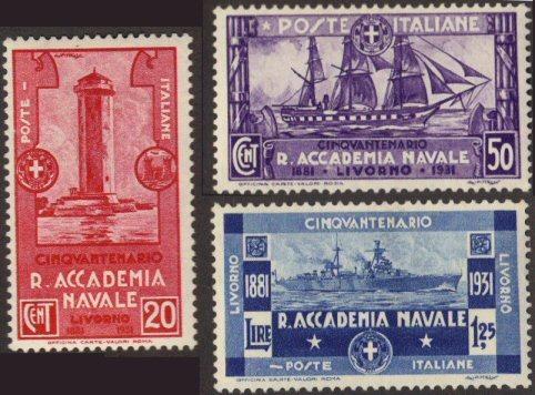 Italy #265-67 MH complete Naval Academy