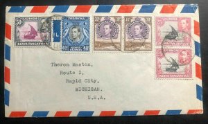 1953 Entebbe Uganda British KUT Airmail Cover To Rapid City MI USA