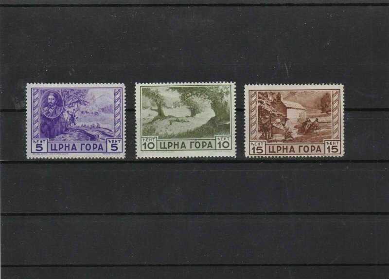 montenegro 1943 mounted mint  stamps poem on reverse  ref 12169