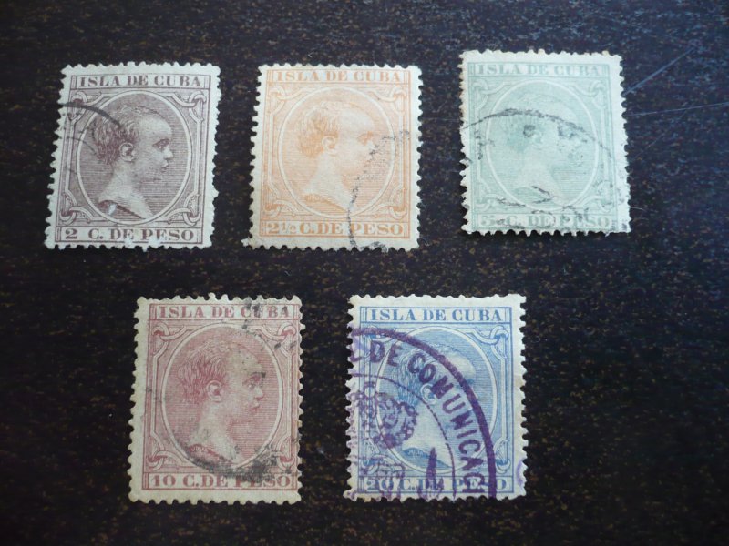 Stamps - Cuba - Scott# 137,141,145,148,151 - Used Partial Set of 5 Stamps