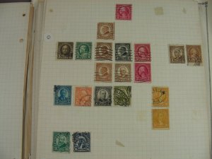 US, 100s of Stamps & a few Covers  mostly hinged on pages