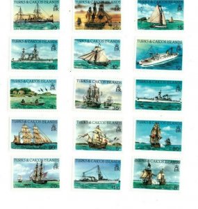 Turks and Caicos -1983 - Ships - Set of Fifteen - MNH (Scott#579-92)
