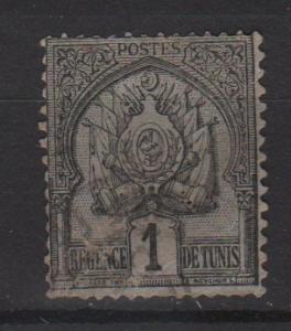 Tunisia 1888 - Scott 9 used - 1c, Coat of Arms