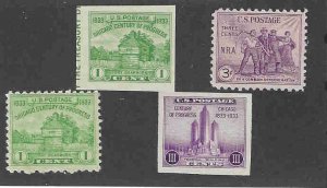 725,730a,731a,732 Mint,OG,NH... SCV $2.00