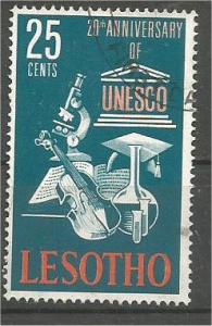 LESOTHO, 1966, used 25c, UNESCO, Scott 24