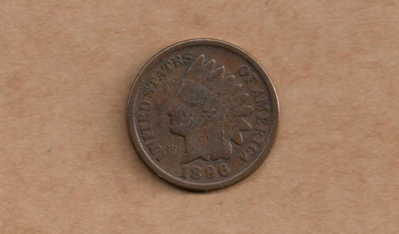 1896 Indian Head Penny, Circulated