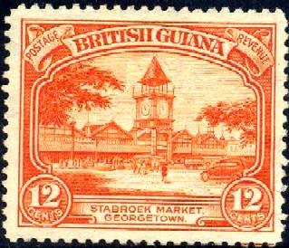 Stabroek Market, British Guiana stamp SC#215 Mint