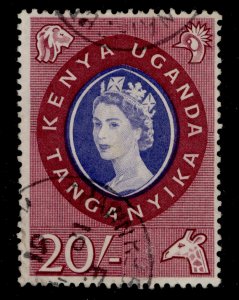 KENYA UGANDA TANGANYIKA QEII SG198, 20s violet-blue and lake, USED. Cat £30.