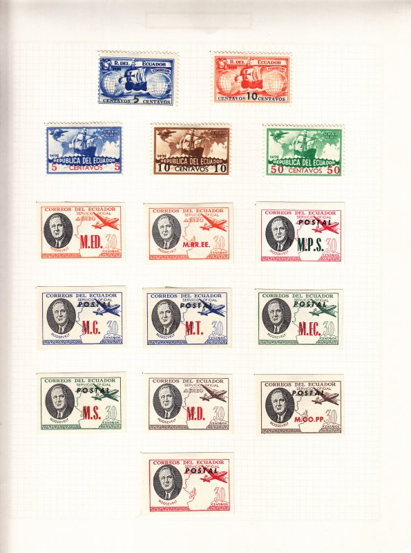 Ecuador: Unlisted Airmail Lot, MH (S17744)