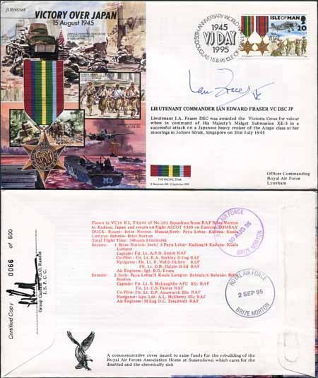 JS45/16BC Victory in Europe sign Lieutenant Commander Ian Edward Fraser VC (A)