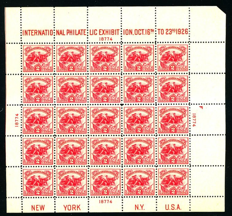 U.S. #630 MINT SOUVENIR SHEET OG NH VF