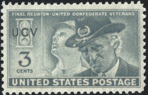 SC#998 3¢ United Confederate Veterans Single (1951) MNH