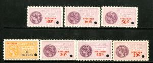 Guadeloupe Stamps # Specimen set XF OG NH 7 Values