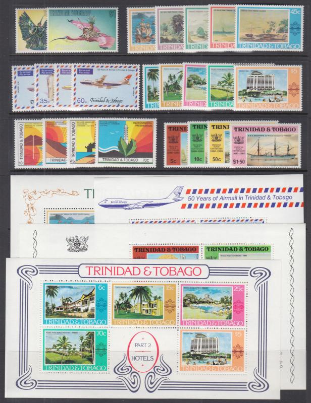 Trinidad & Tobago Sc 47//324a MNH. 1937-1980 issues, 17 complete sets, VF