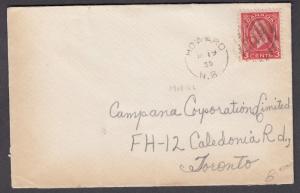 NEW BRUNSWICK SPLIT RING TOWN CANCEL COVER HOWARD