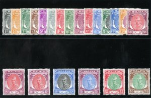 Malaya- Kelantan 1951 set complete superb MNH. SG 61-81. Sc 50-70. 