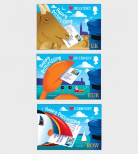 Stamps of Guernsey 2021 - Postcrossing 2021 - Set