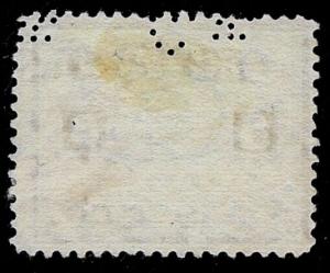 US NY #ST130 New York 8c Stock Transfer Stamp Perfin Cancel Used VG USA
