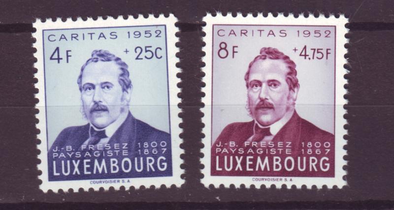 J19011 Jlstamps 1952 luxembourg hv,s of set mh #b172-3 fresez