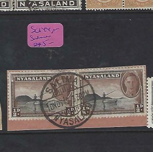 NYASALAND  (P2109BB)  KGVI 1/2D FISHING SG 144 PR SALIMA SON CDS PIECE VFU