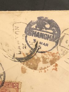 TangStamps: 1915 China Cover From Canton To US Rare Postal Service Agency Cancel
