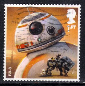 GB 2017 QE2 1st Star Wars BB-8 used Self Adhes SG 4017 ( H1094 )