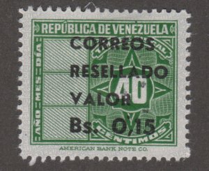 Venezuela 879 Revenue Stamps O/P 1965