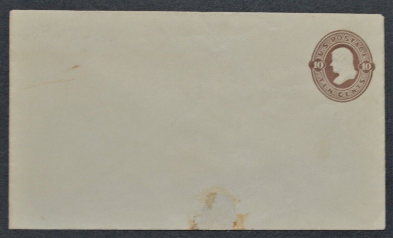 1875 US Sc. #U189 stamped envelope, mint entire, poor condition 