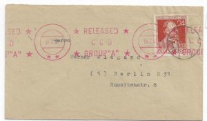 Glonn to Berlin, Germany 1946 Released CCD Group A machine censor (M6154)