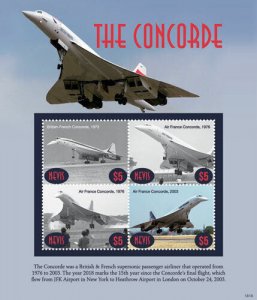 Nevis 2018 - The Concorde Plane, Aviation - Sheet of 4v - Scott 1964 - MNH