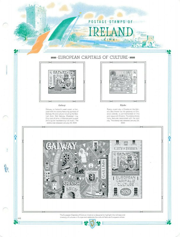 WHITE ACE 2020 Ireland Singles Simplified Stamp Album Supplement IRE-63