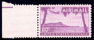 US C46 80c Airmail 1952 Diamond Head Honolulu Hawaii PSAG grade 100 NH